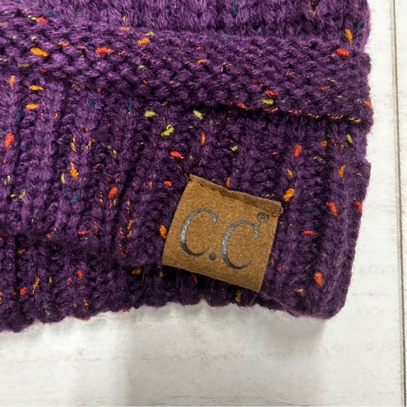 NWT CC Beanie Winter Purple with Multicolor Specks - Picture 3 of 5